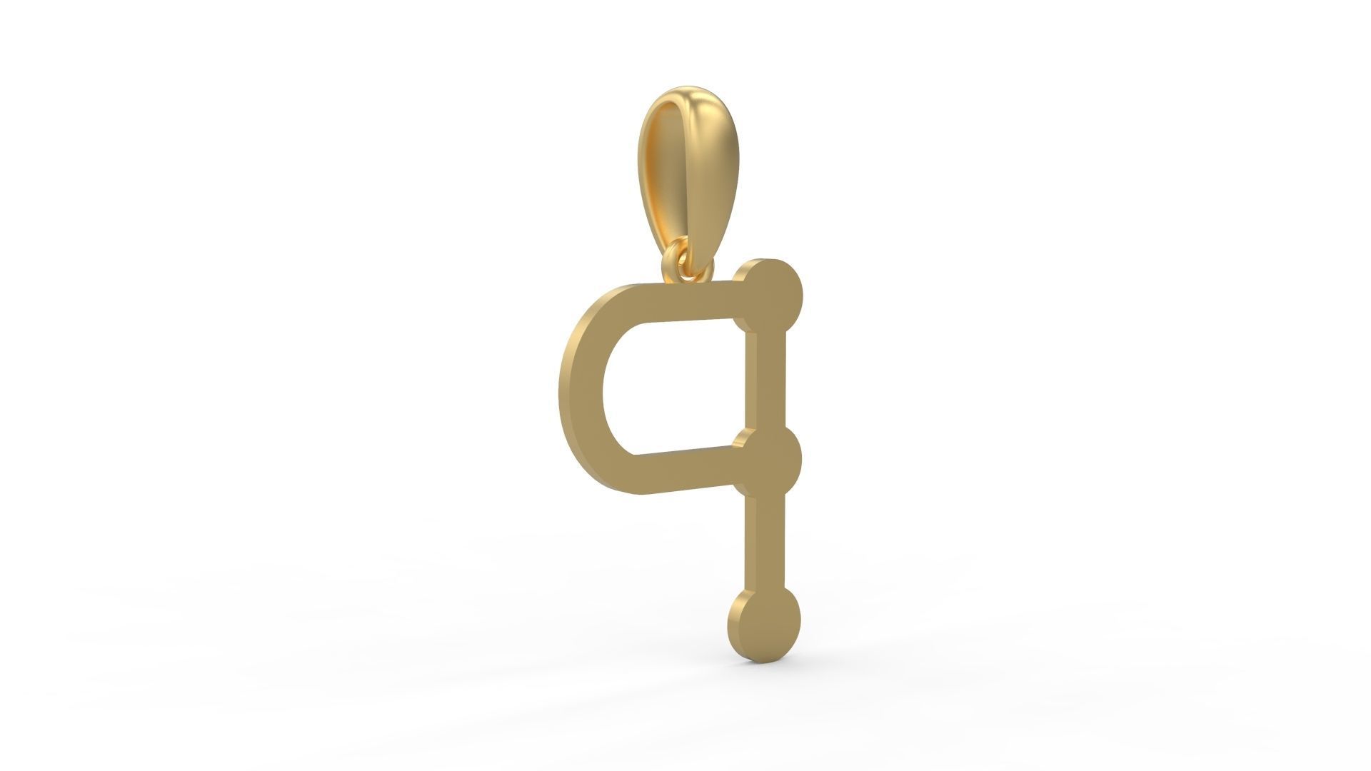 Initial Letters Pendant GLADWINDEMO P 3D print model_3
