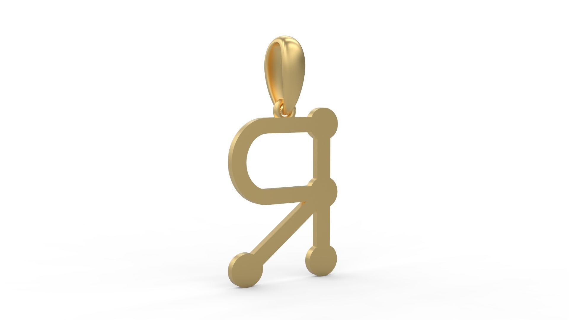 Initial Letters Pendant GLADWINDEMO R 3D print model_3
