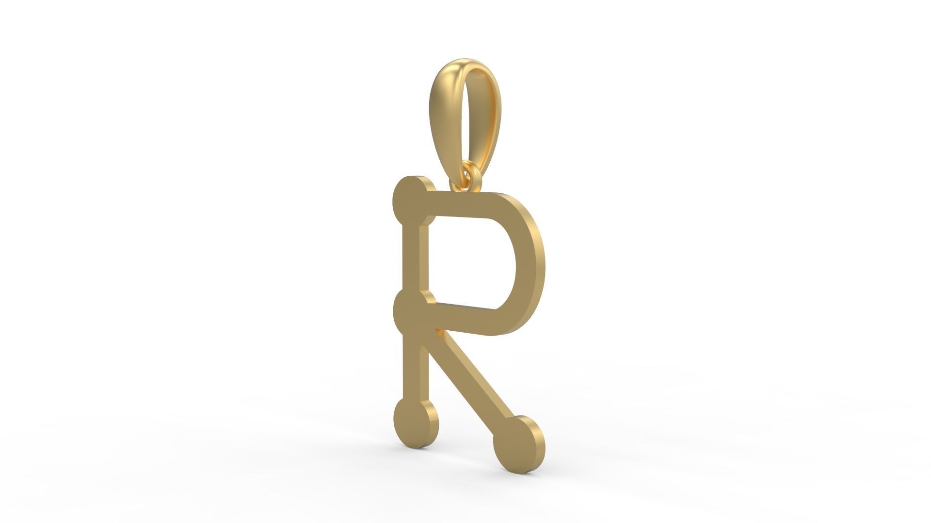 Initial Letters Pendant GLADWINDEMO R 3D print model_1