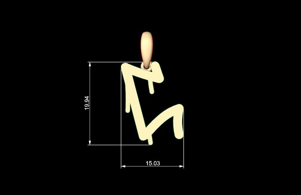 Initial Letters Pendant StreetToxic C 3D print model_5