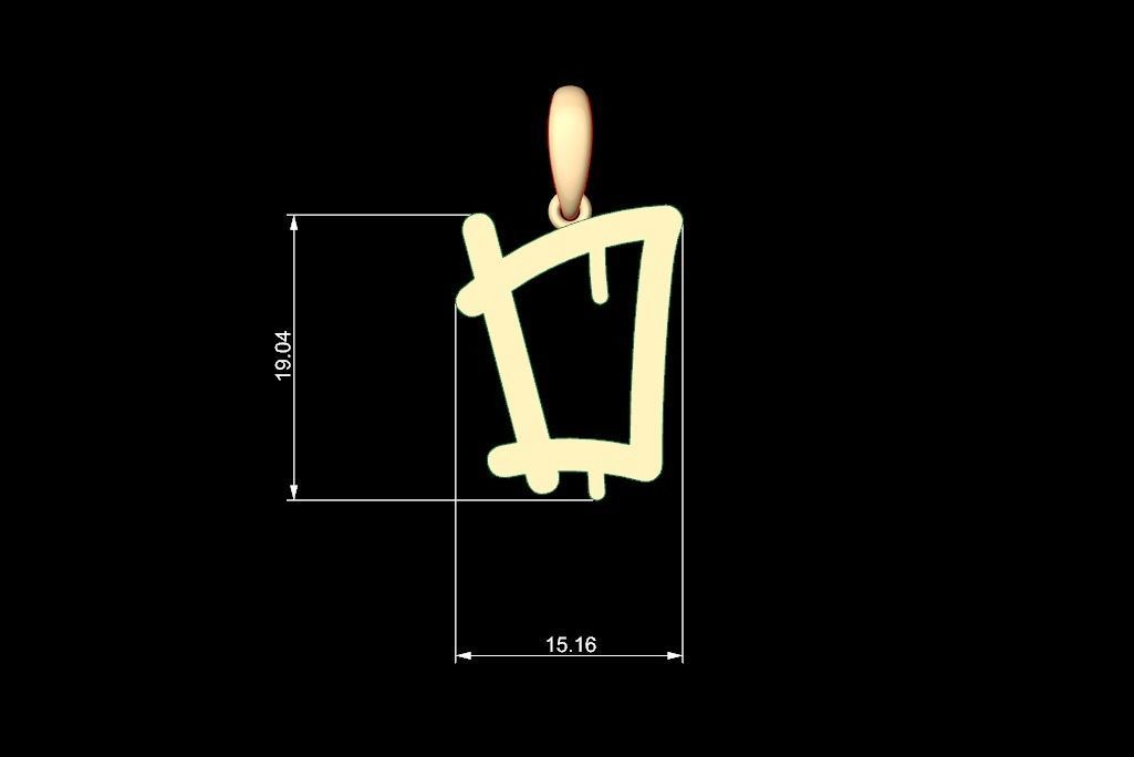 Initial Letters Pendant StreetToxic D 3D print model_5