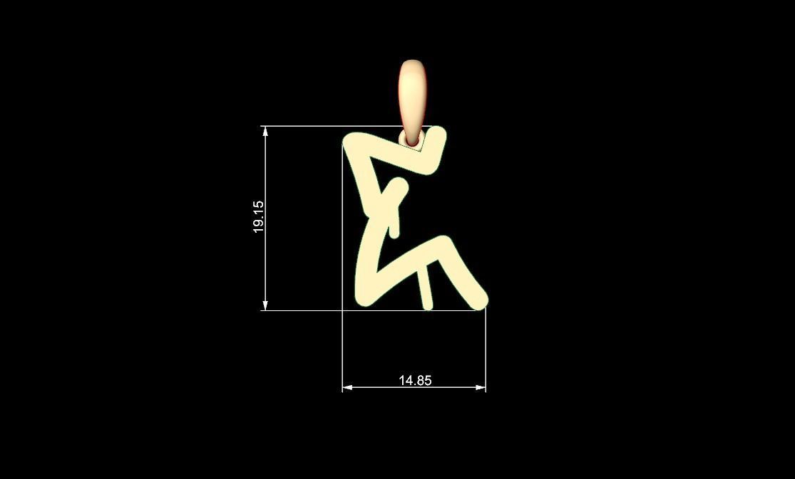 Initial Letters Pendant StreetToxic E 3D print model_5