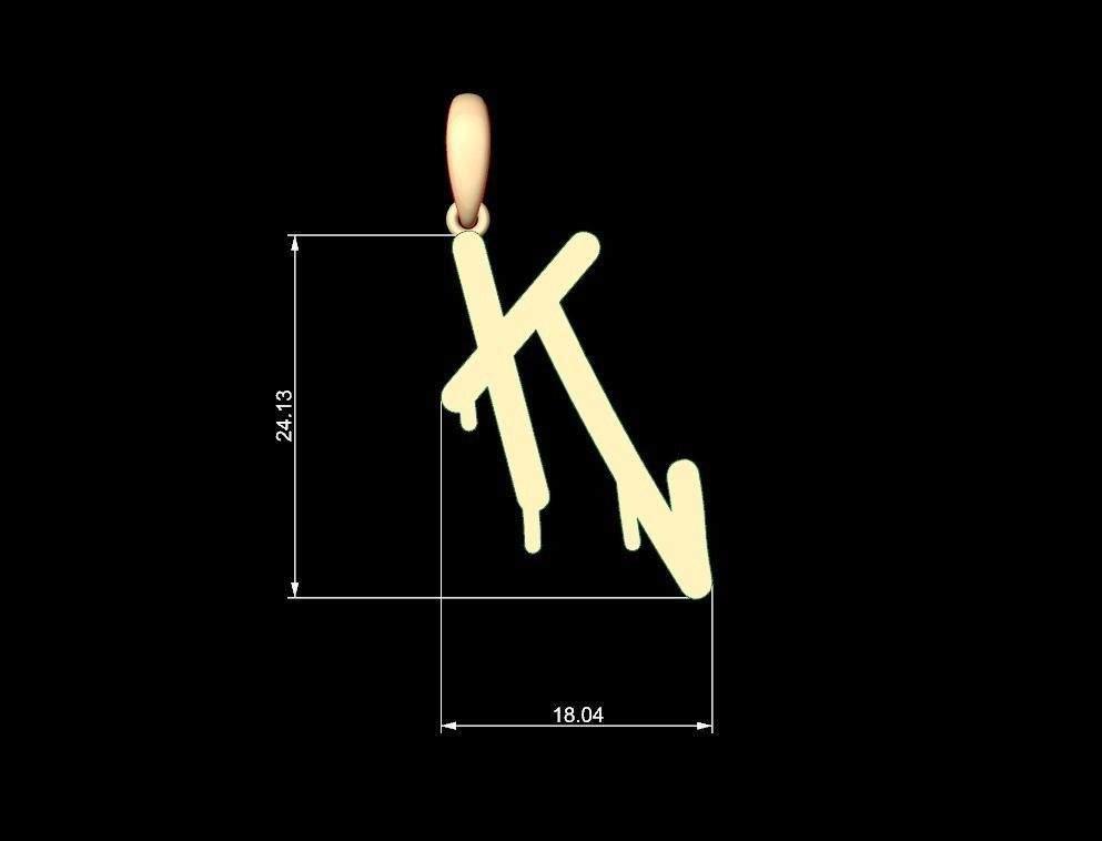 Initial Letters Pendant StreetToxic K 3D print model_5