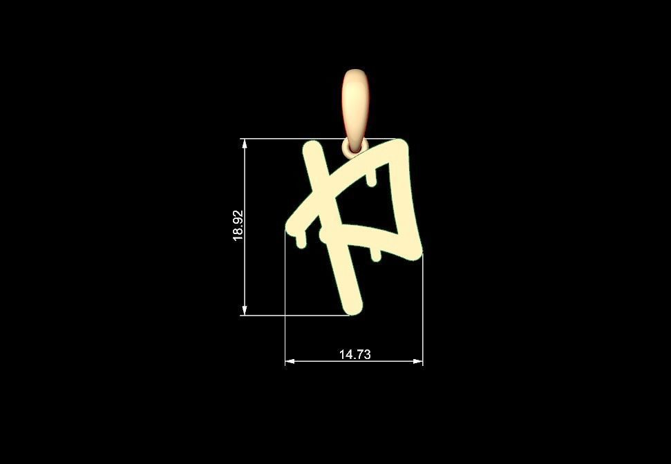 Initial Letters Pendant StreetToxic P 3D print model_5