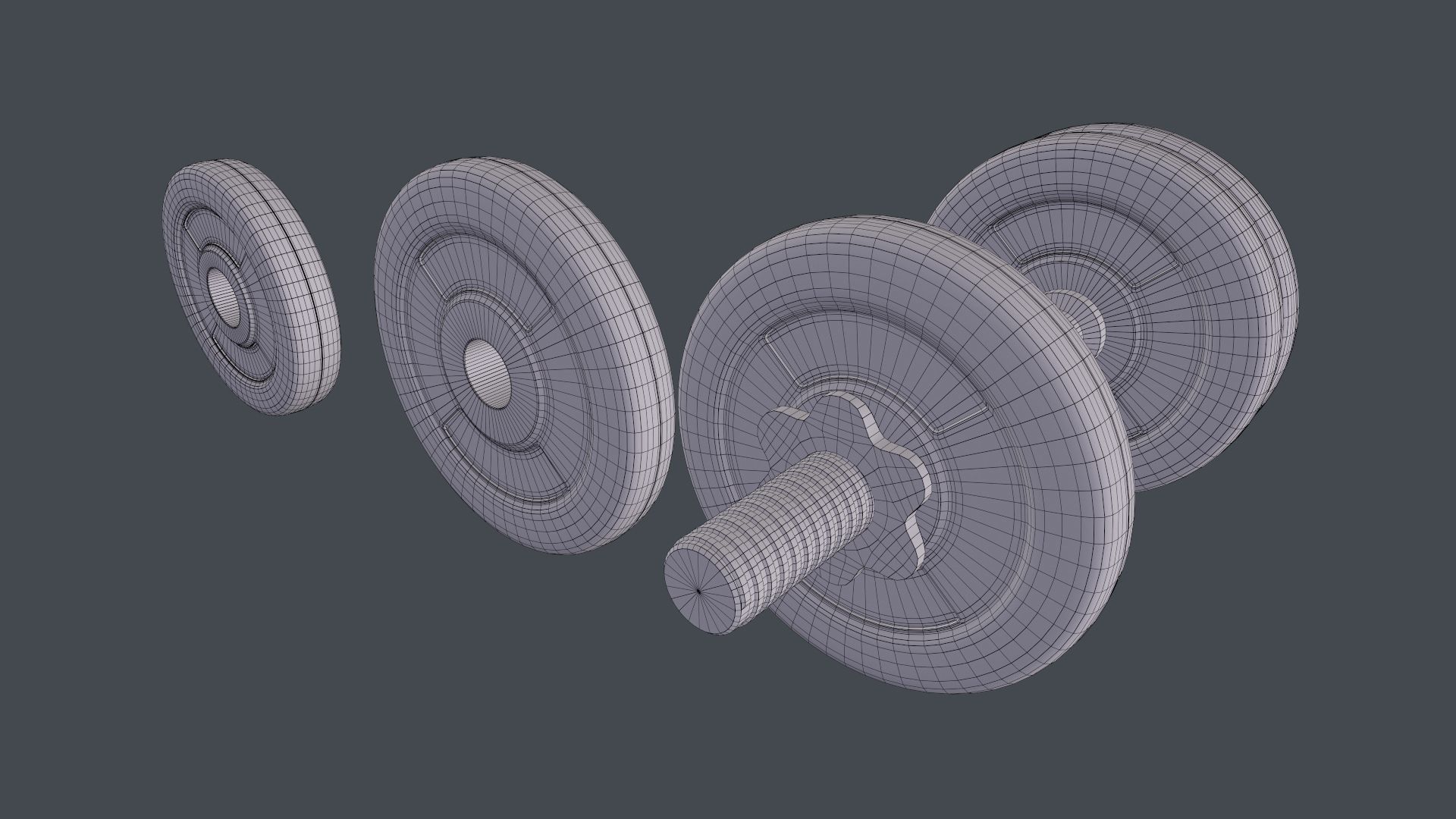 Dumbbell pair of dumbbells 3D model_12