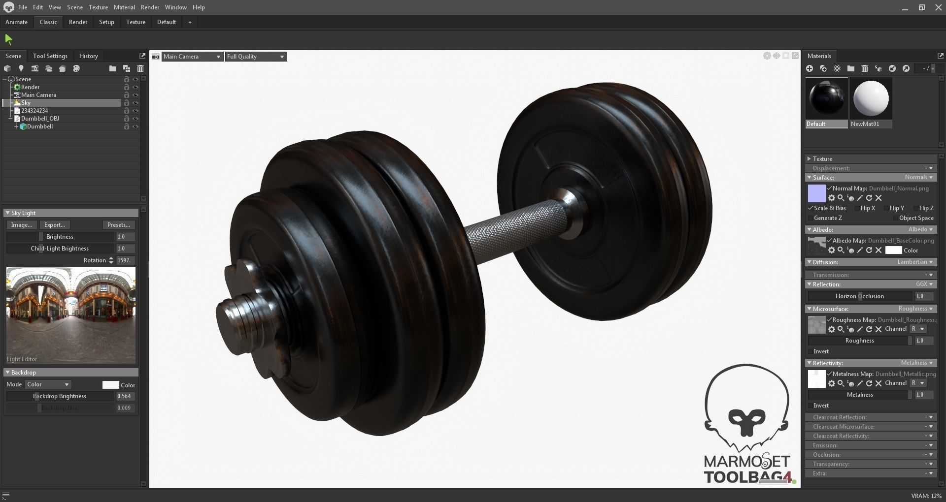 Dumbbell pair of dumbbells 3D model_15