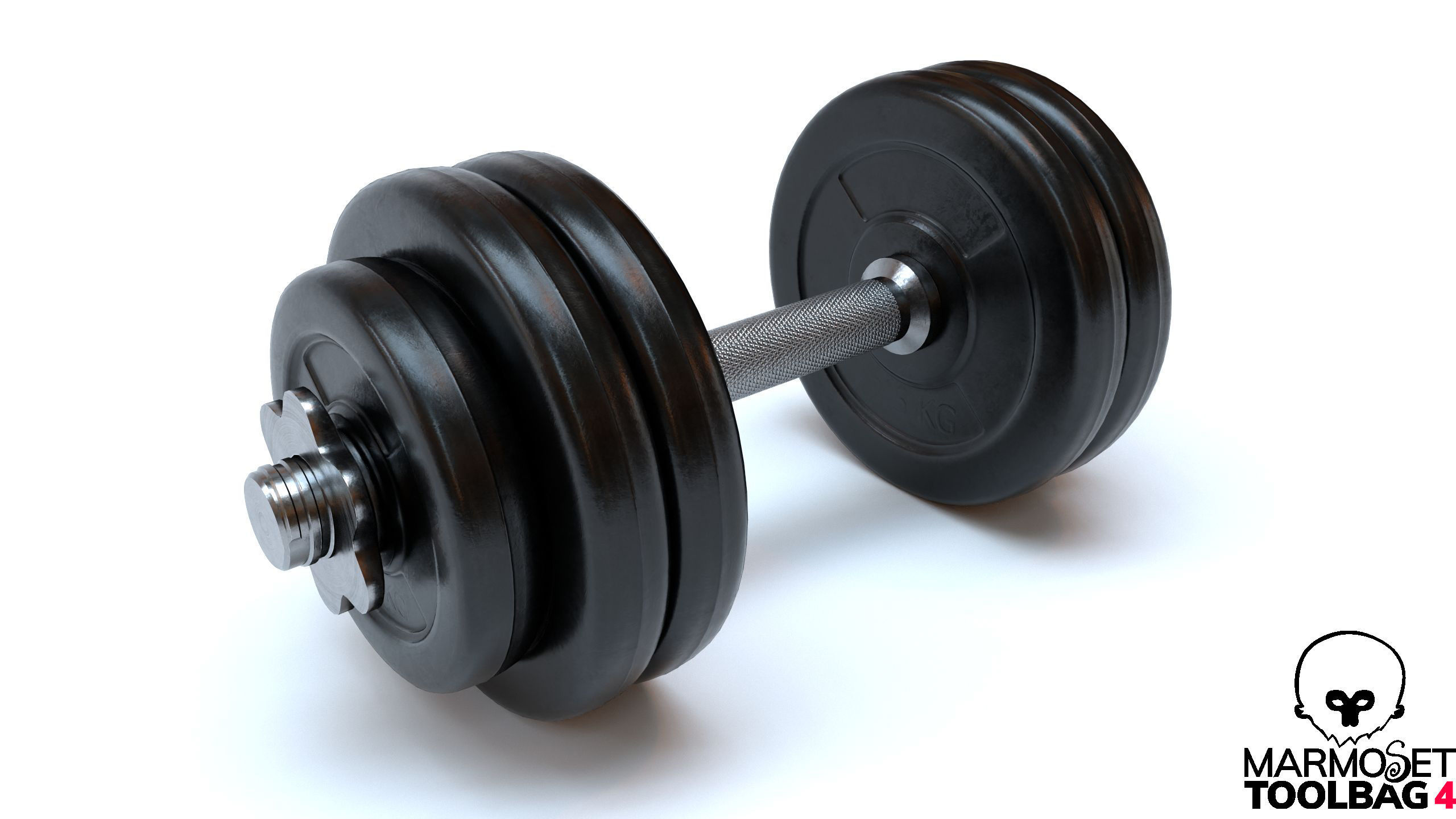 Dumbbell pair of dumbbells 3D model_7