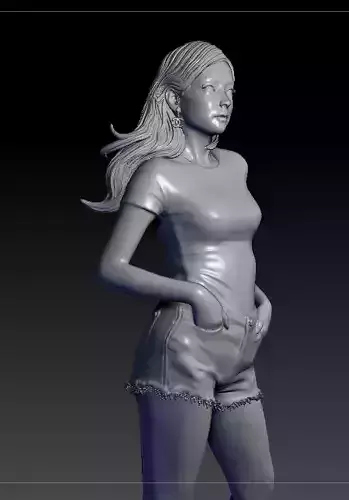 blackpink woman in shorts and shirt