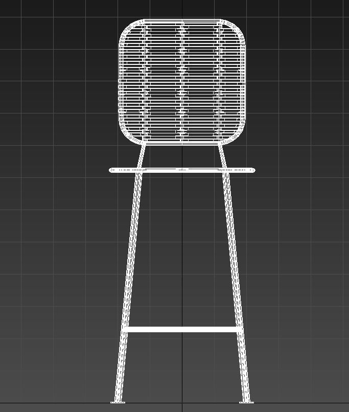 Natural fiber metal stool 3D model_13