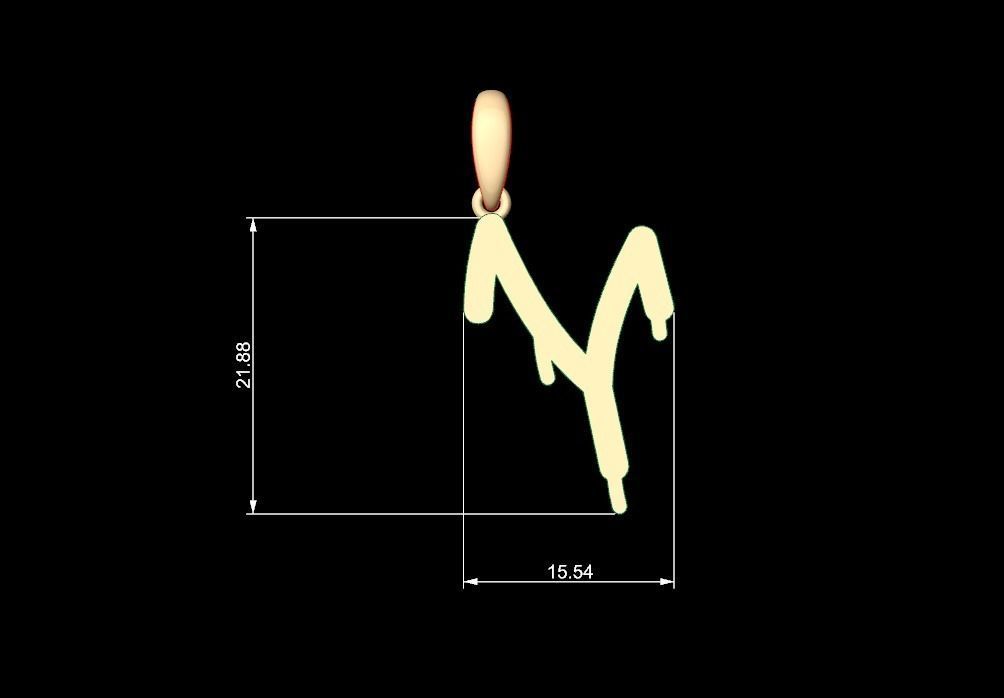 Initial Letters Pendant StreetToxic Y 3D print model_5