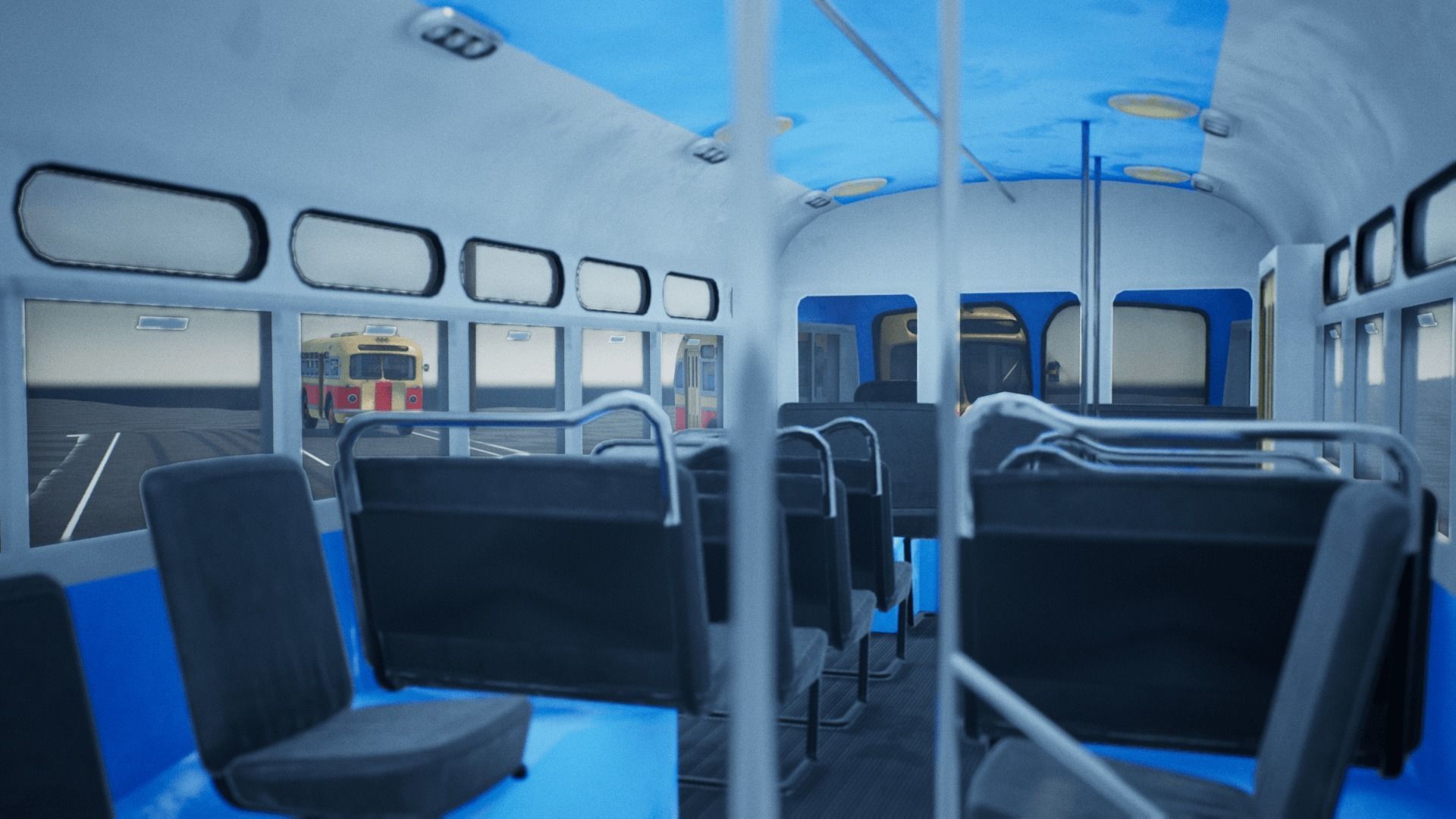 ZIS 155 - Old Russian City Bus with Painter Files Low-poly 3D model_10