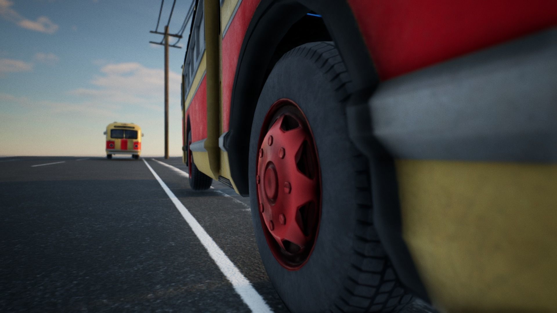 ZIS 155 - Old Russian City Bus with Painter Files Low-poly 3D model_6