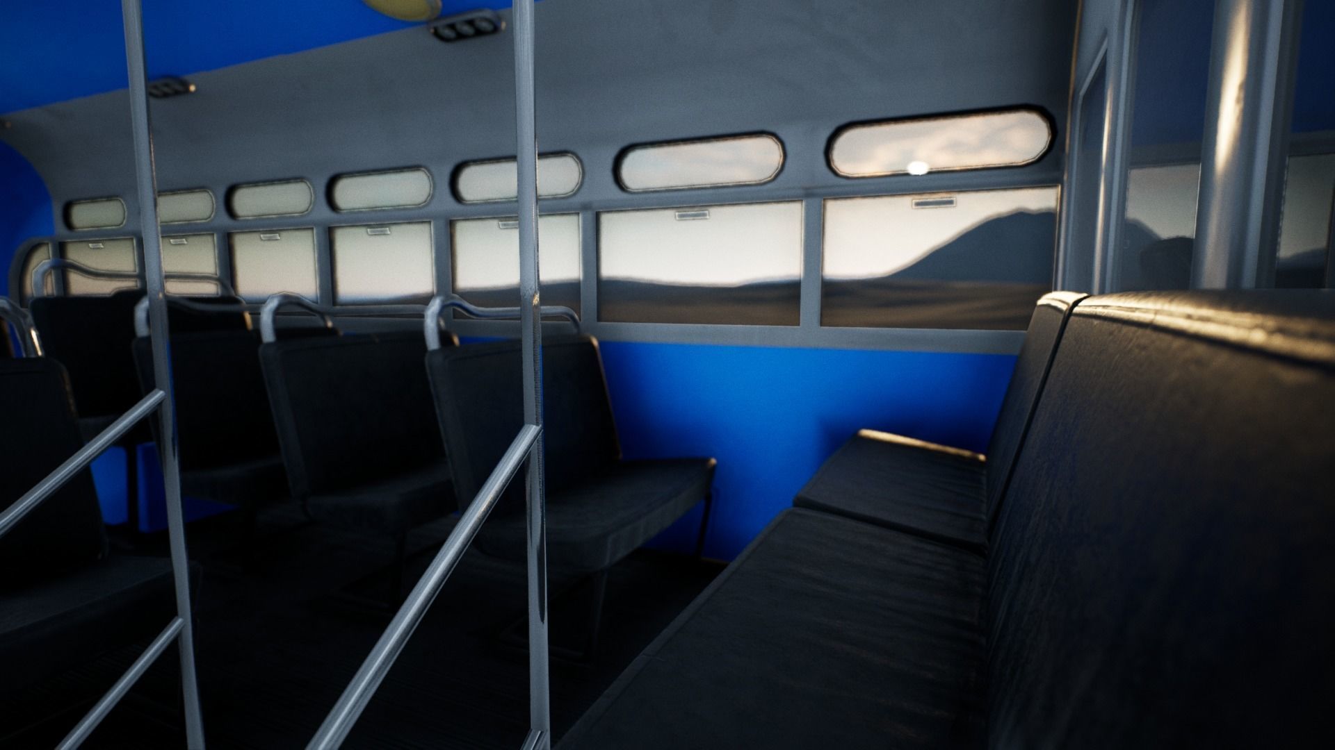 ZIS 155 - Old Russian City Bus with Painter Files Low-poly 3D model_4