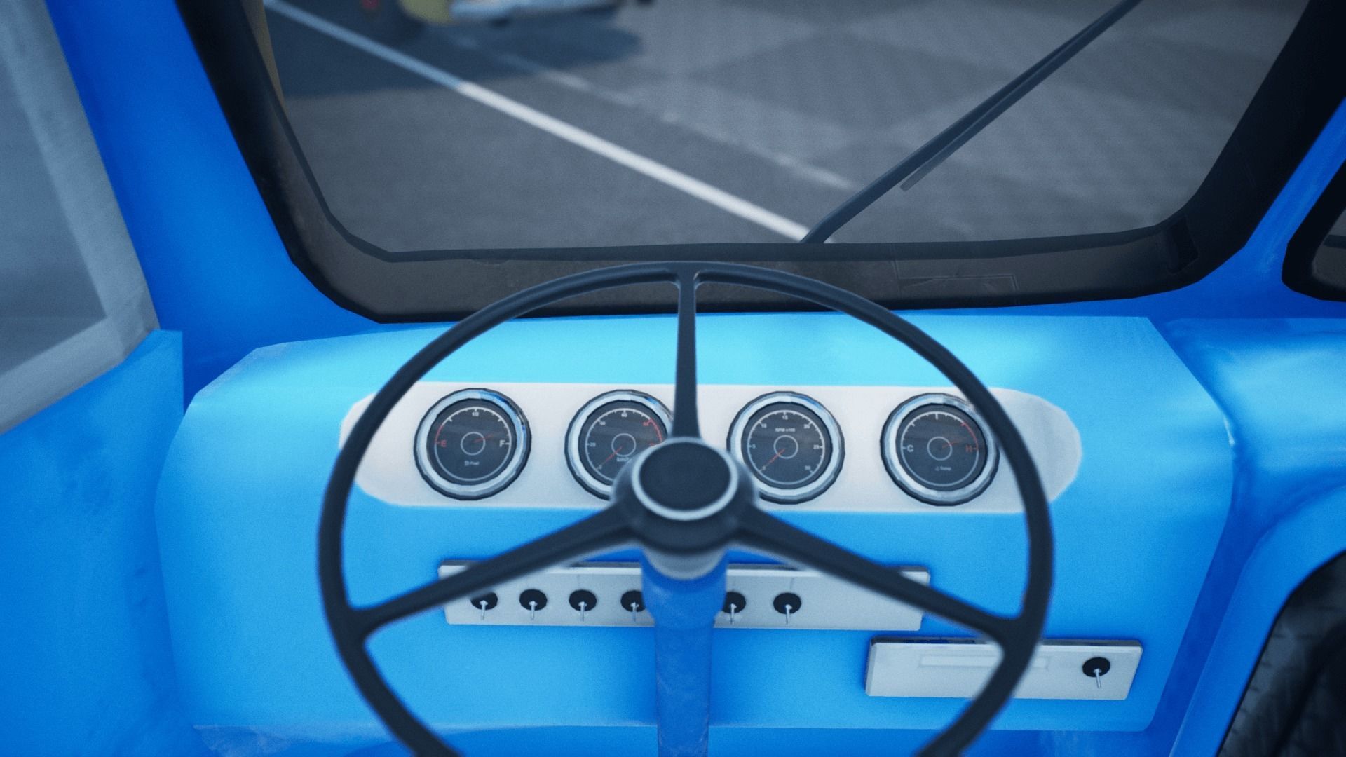 ZIS 155 - Old Russian City Bus with Painter Files Low-poly 3D model_11