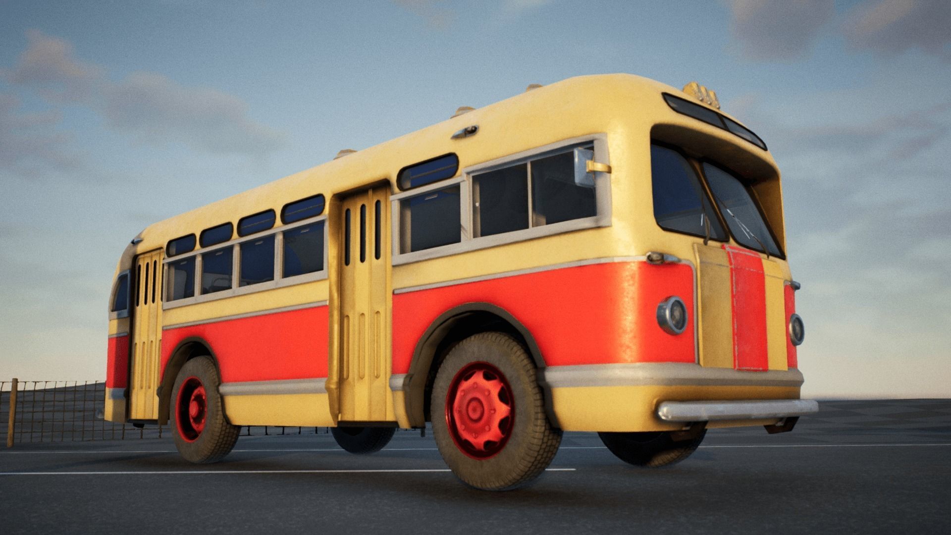 ZIS 155 - Old Russian City Bus with Painter Files Low-poly 3D model_3