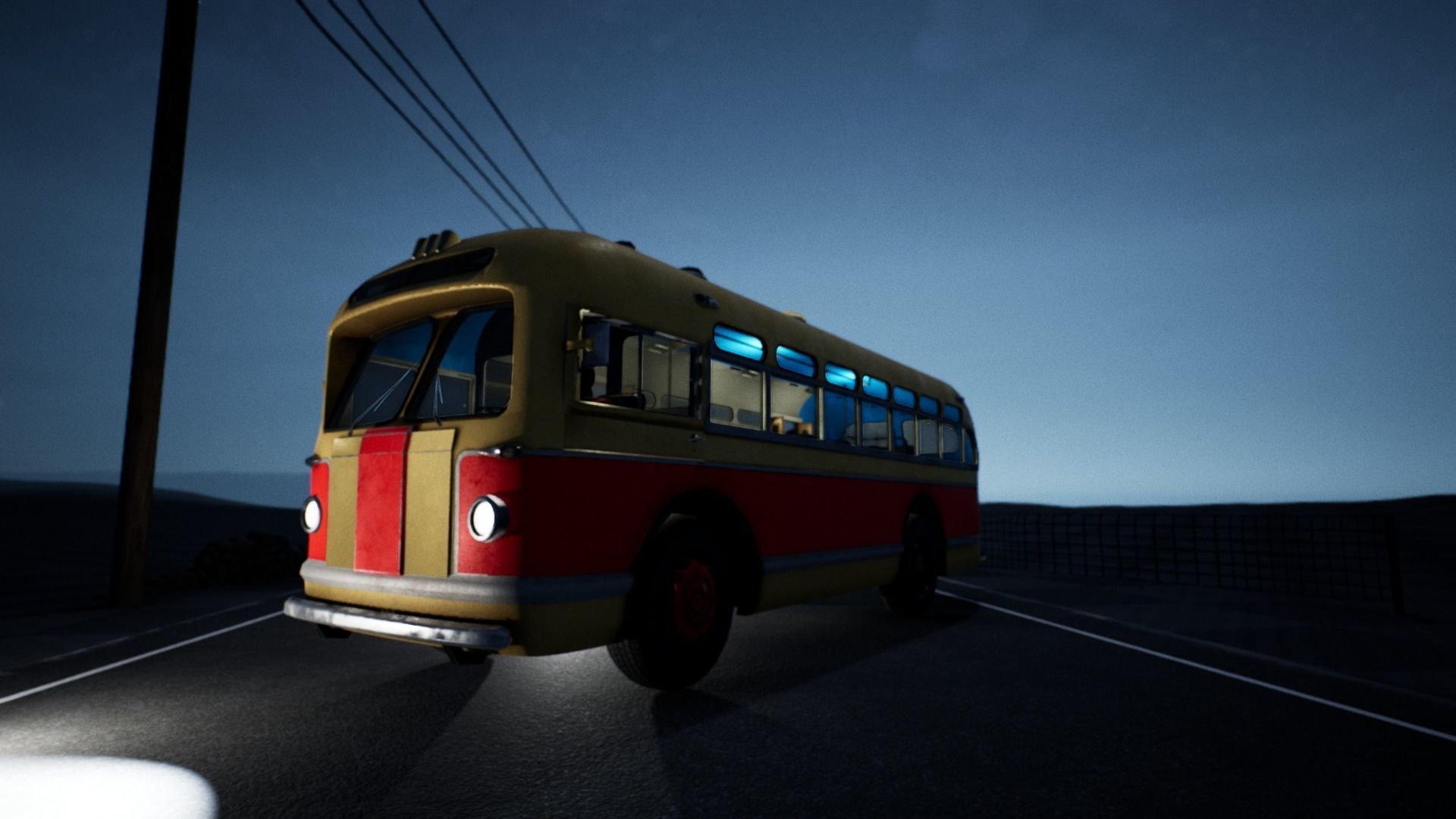 ZIS 155 - Old Russian City Bus with Painter Files Low-poly 3D model_12