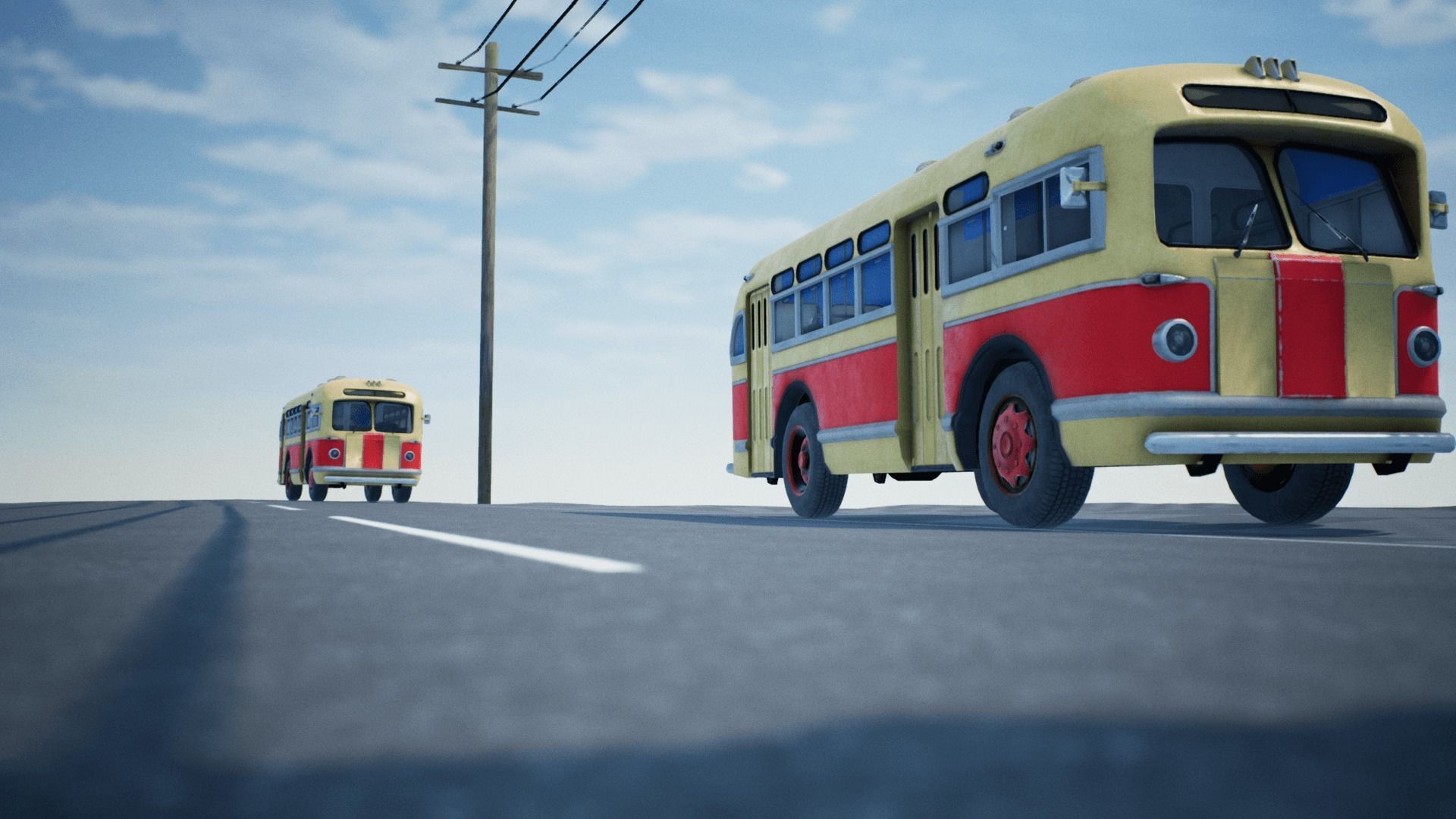 ZIS 155 - Old Russian City Bus with Painter Files Low-poly 3D model_8