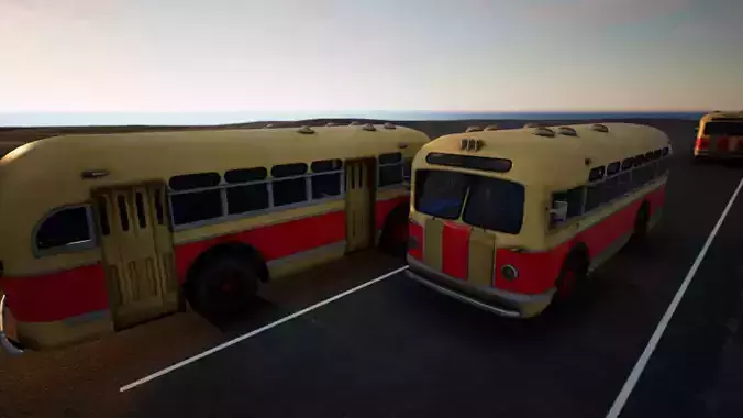ZIS 155 - Old Russian City Bus with Painter Files Low-poly 3D model