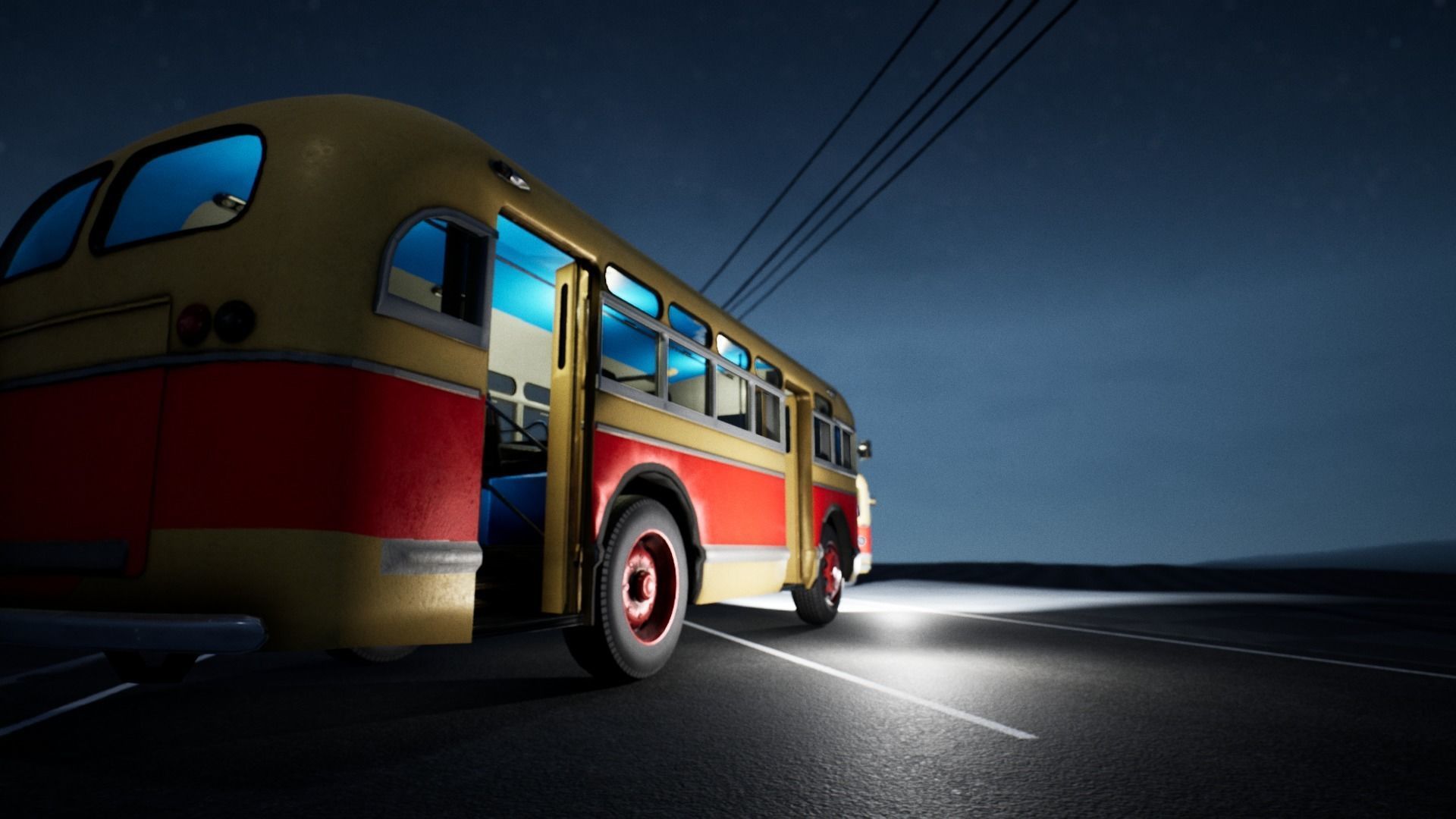 ZIS 155 - Old Russian City Bus with Painter Files Low-poly 3D model_7