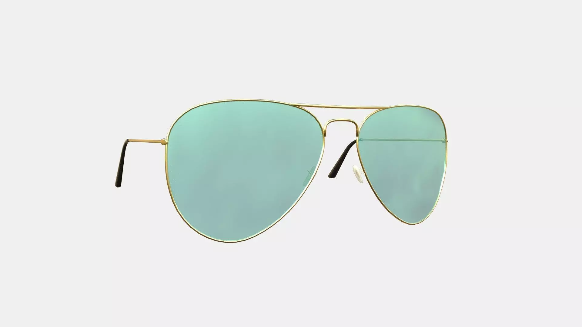 Sunglass Aviator 03 Gold Blue - Character Design Fashion Low-poly 3D model