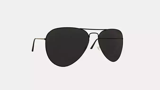 Sunglass Aviator 04 Full Black - Character Design Fashion Low-poly 3D model
