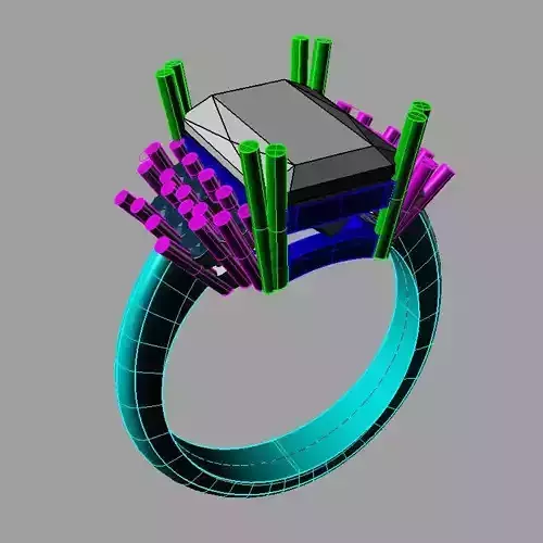  Emerald Diamond Gold Engagement Ring an237