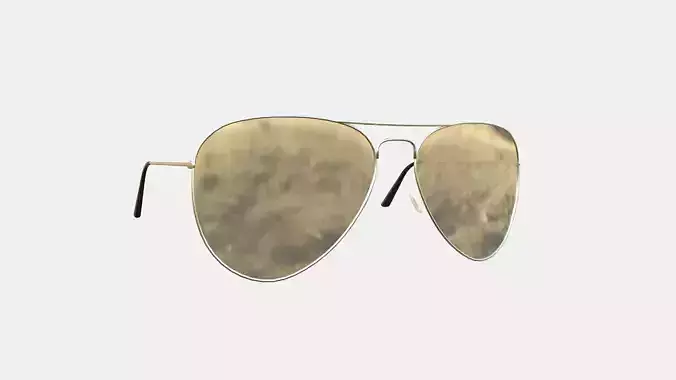 Sunglass Aviator 05 Silver - Character Design Fashion Low-poly 3D model