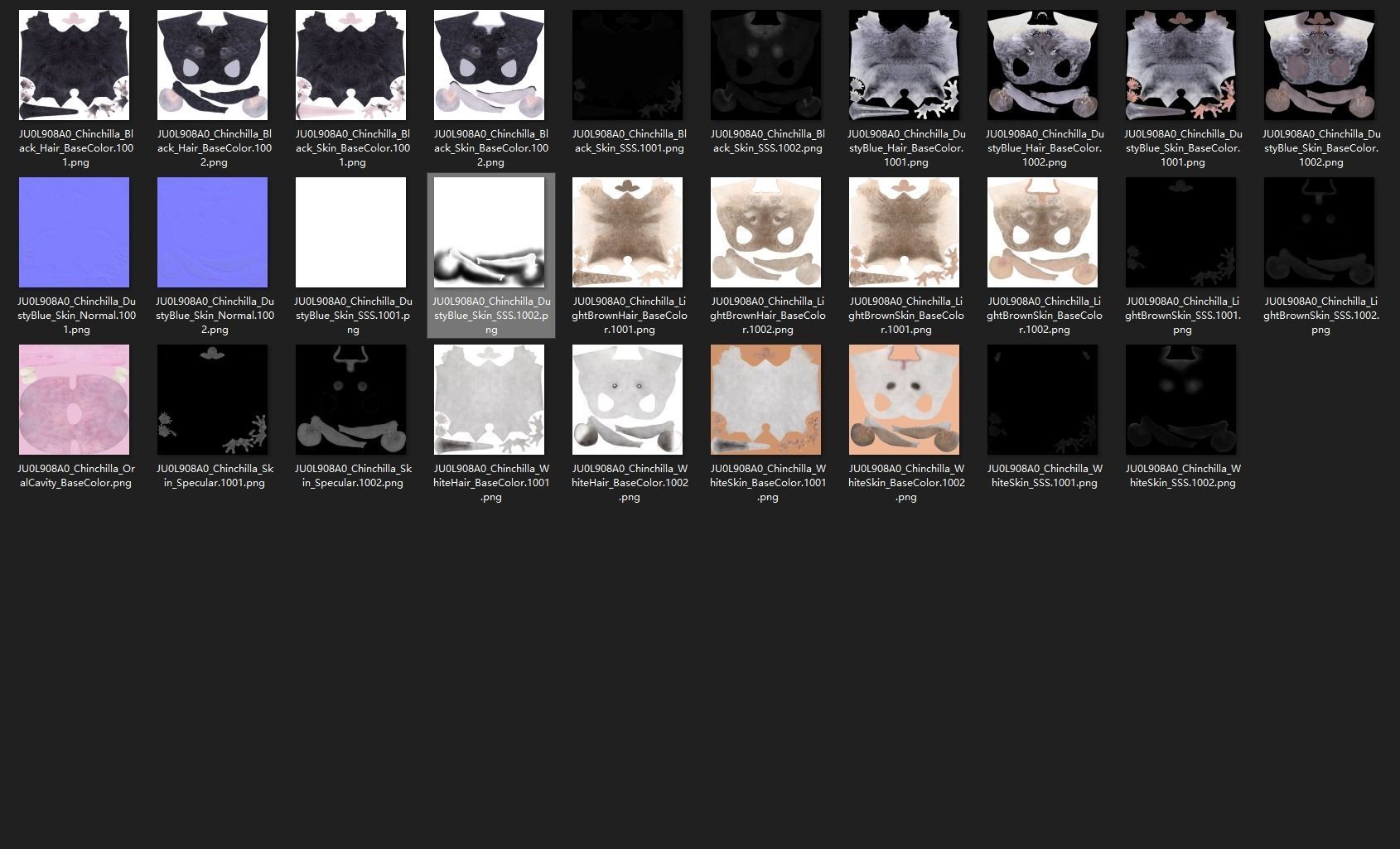 Chinchilla Rigged VFX Grace 3D model_17
