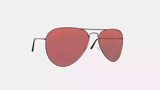 Sunglass Aviator 06 Red Black - Character Design Fashion Low-poly 3D model