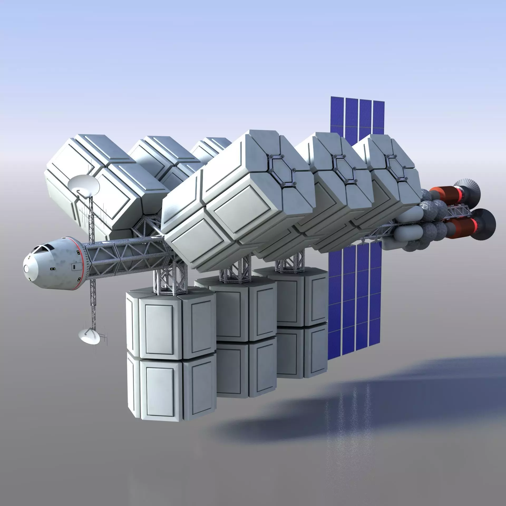 Truss Cargo Ship Free 3D model_0