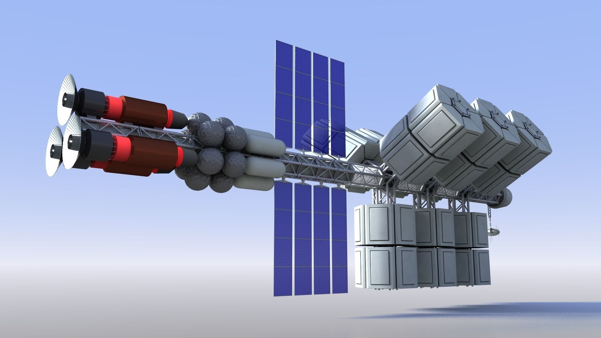 Truss Cargo Ship Free 3D model_1