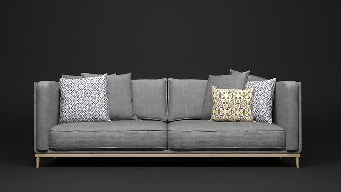 SOFA SET with pillows Free 3D model