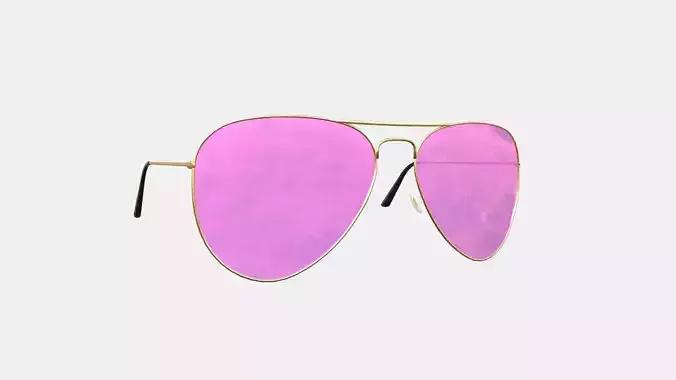 Sunglass Aviator 08 Pink - Character Design Fashion Low-poly 3D model