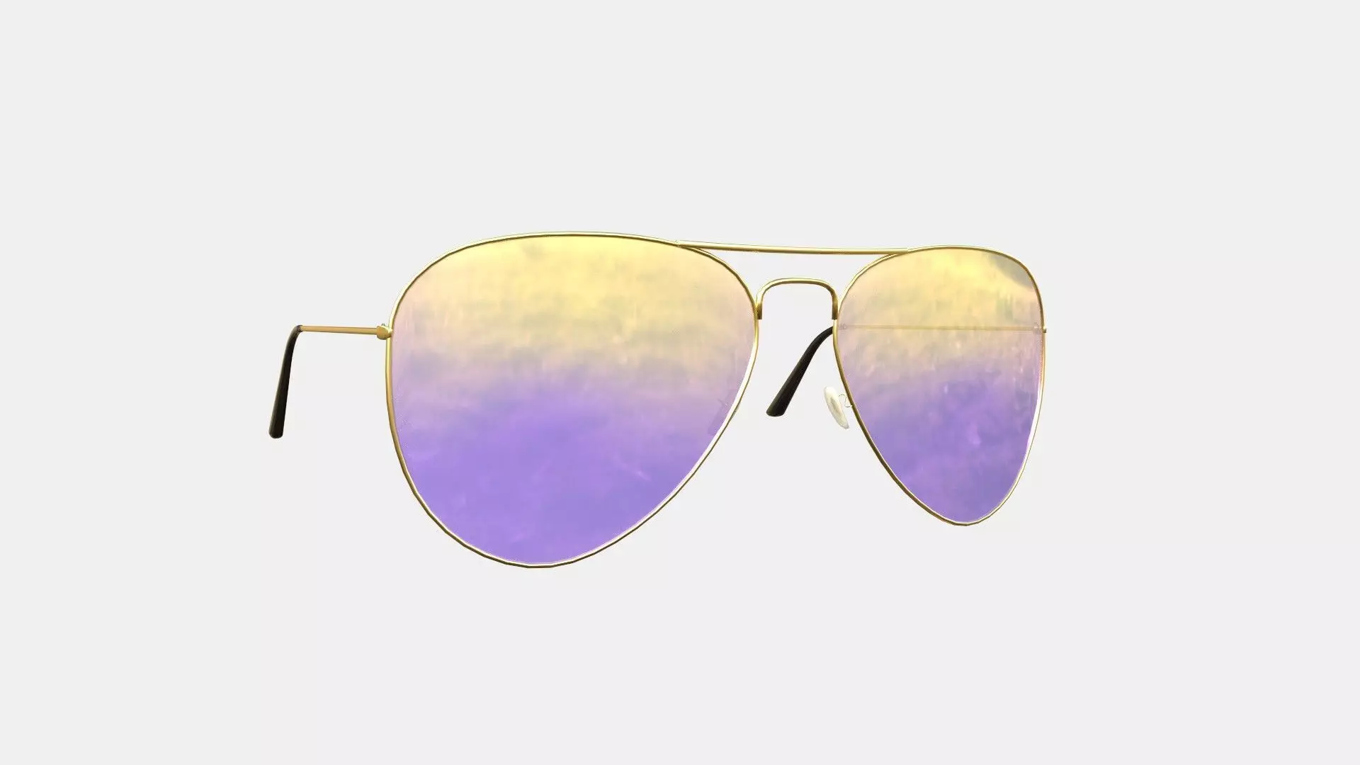 Sunglass Aviator 09 Purple Yellow - Character Design Fashion Low-poly 3D model