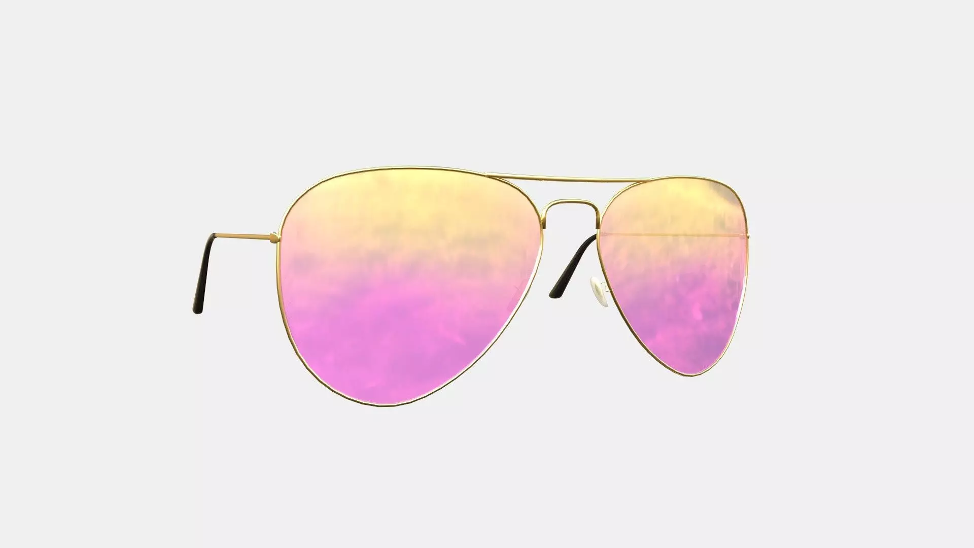 Sunglass Aviator 10 Yellow Pink - Character Design Fashion Low-poly 3D model