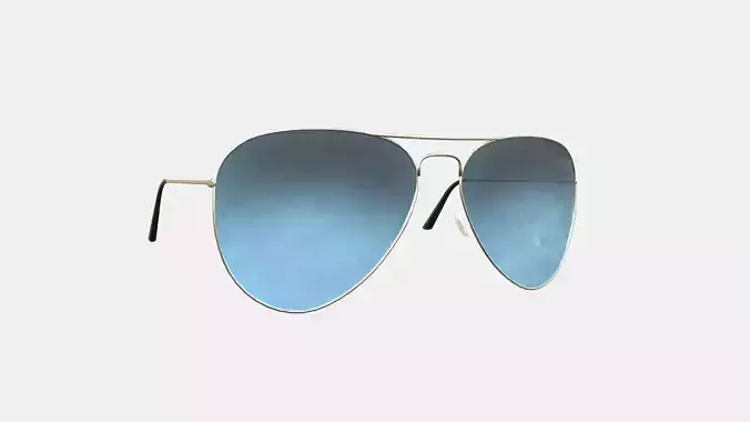 Sunglass Aviator 11 Blue Black - Character Design Fashion Low-poly 3D model
