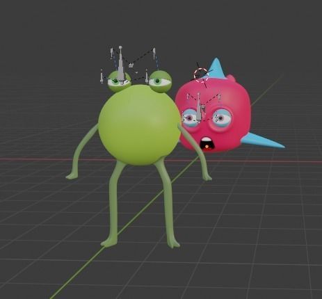 frog and fish two models 3D model_2