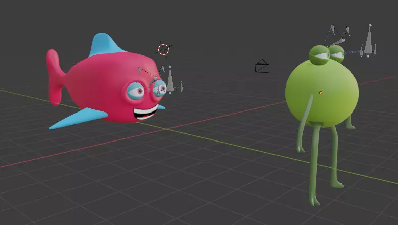 frog and fish two models 3D model_0