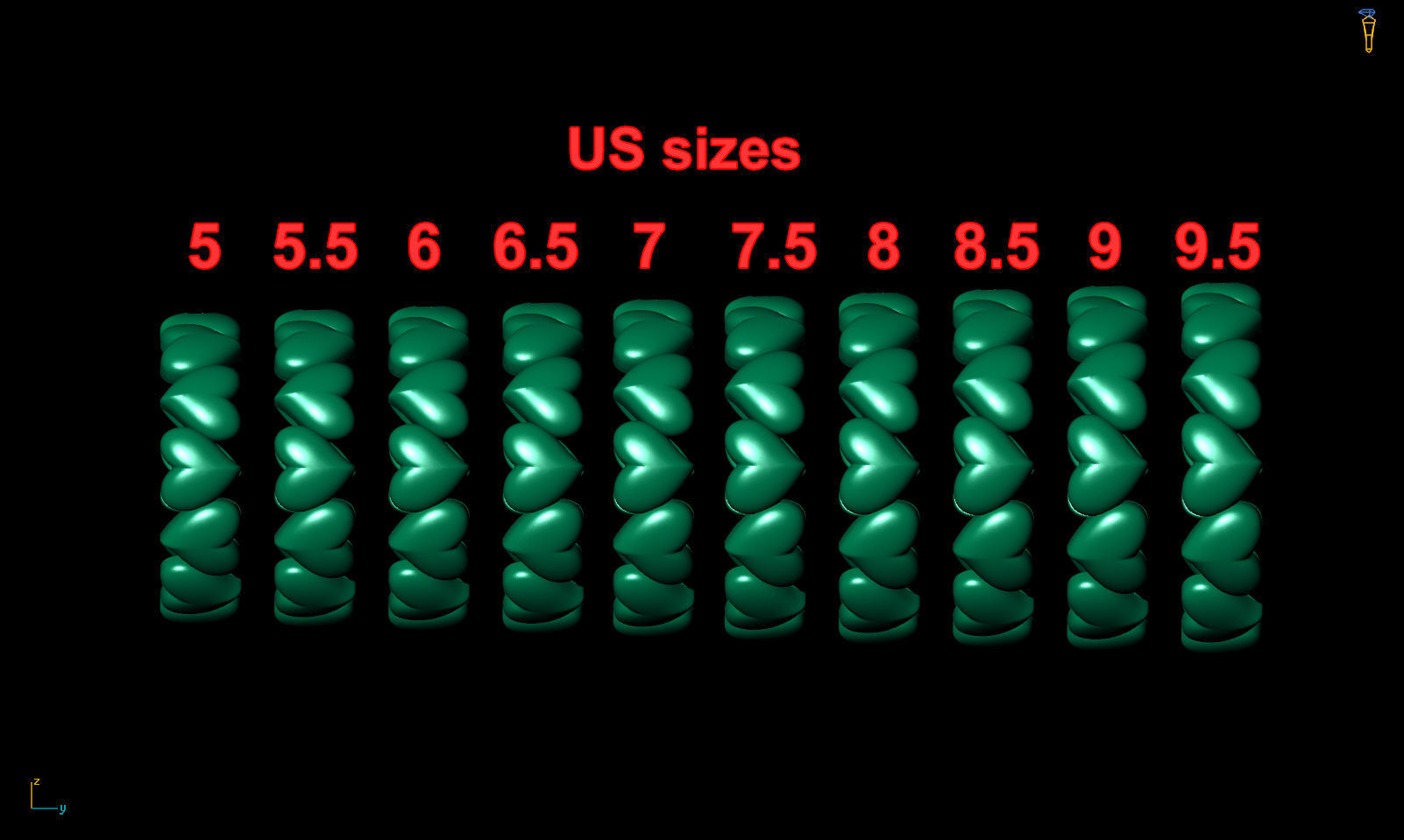 Band ring heart with stone printable 3d model 3D print model_18