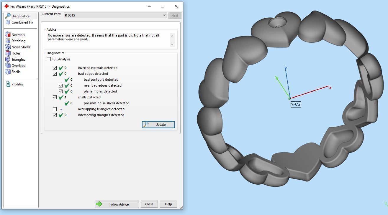 Band ring heart with stone printable 3d model 3D print model_17