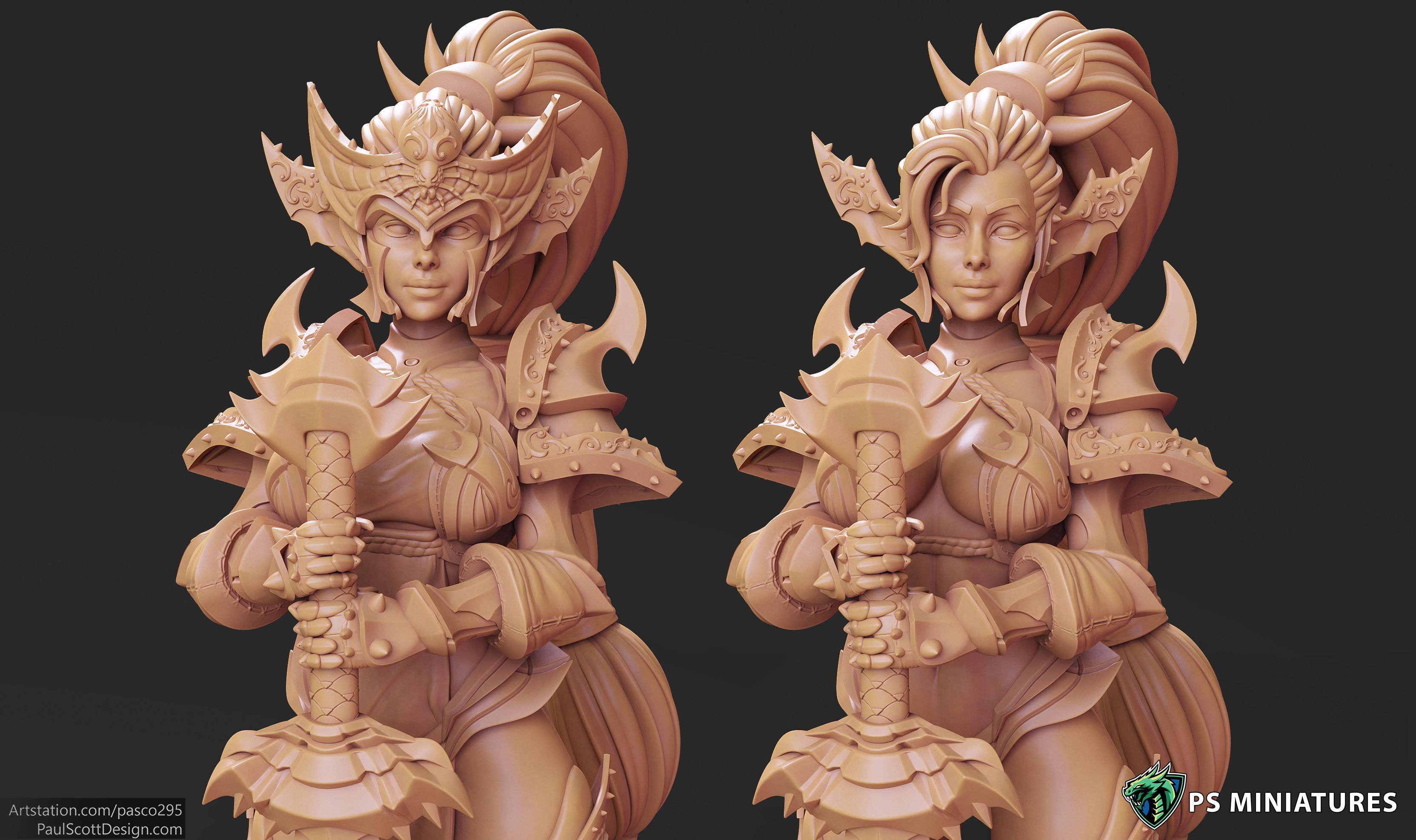 Drow Legionnaire Pose 2 - 4 Variants and Pinup 3D print model_2