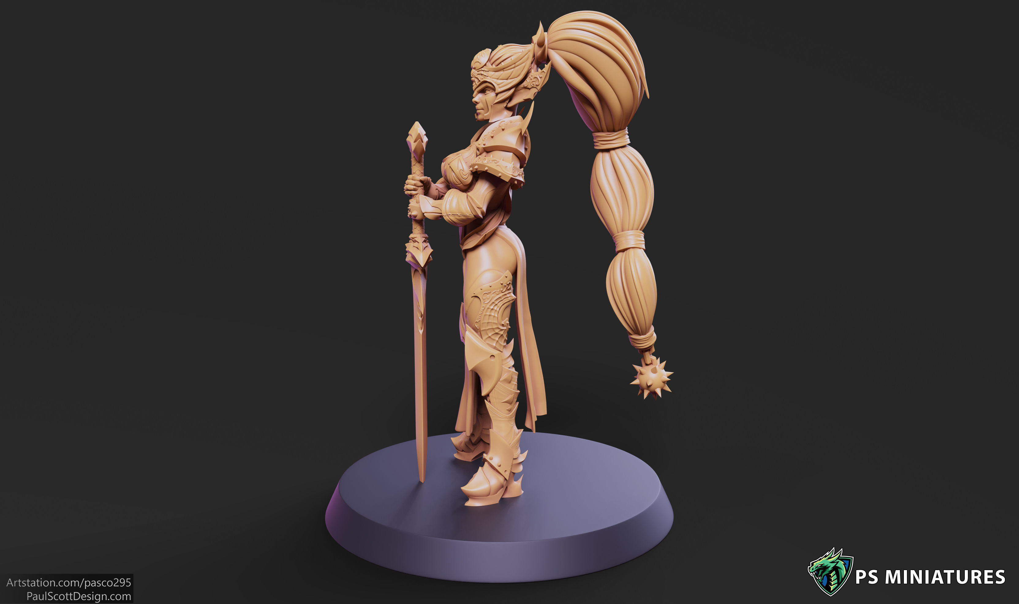 Drow Legionnaire Pose 2 - 4 Variants and Pinup 3D print model_11