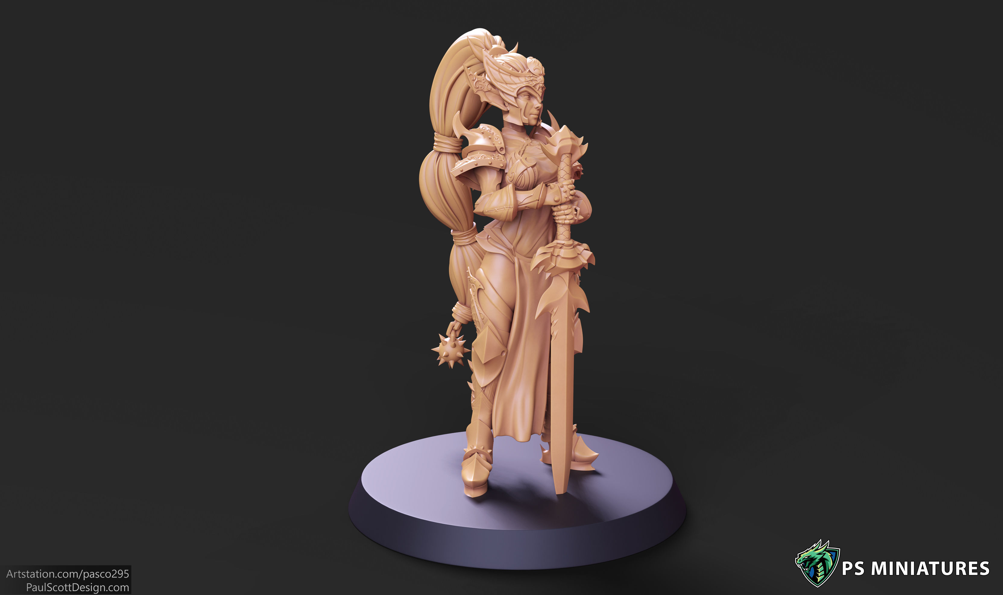 Drow Legionnaire Pose 2 - 4 Variants and Pinup 3D print model_12