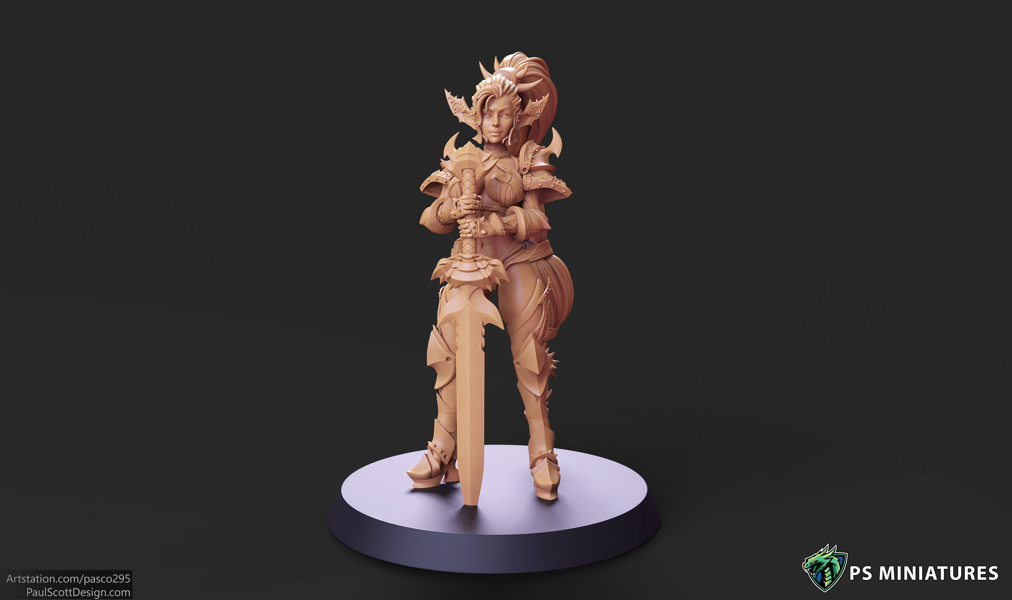 Drow Legionnaire Pose 2 - 4 Variants and Pinup 3D print model_9