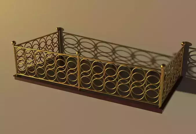 Balcony 4 ornate gold wrought iron railing