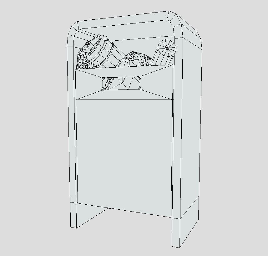 Trash can with coffee cup in it Low-poly 3D model_7