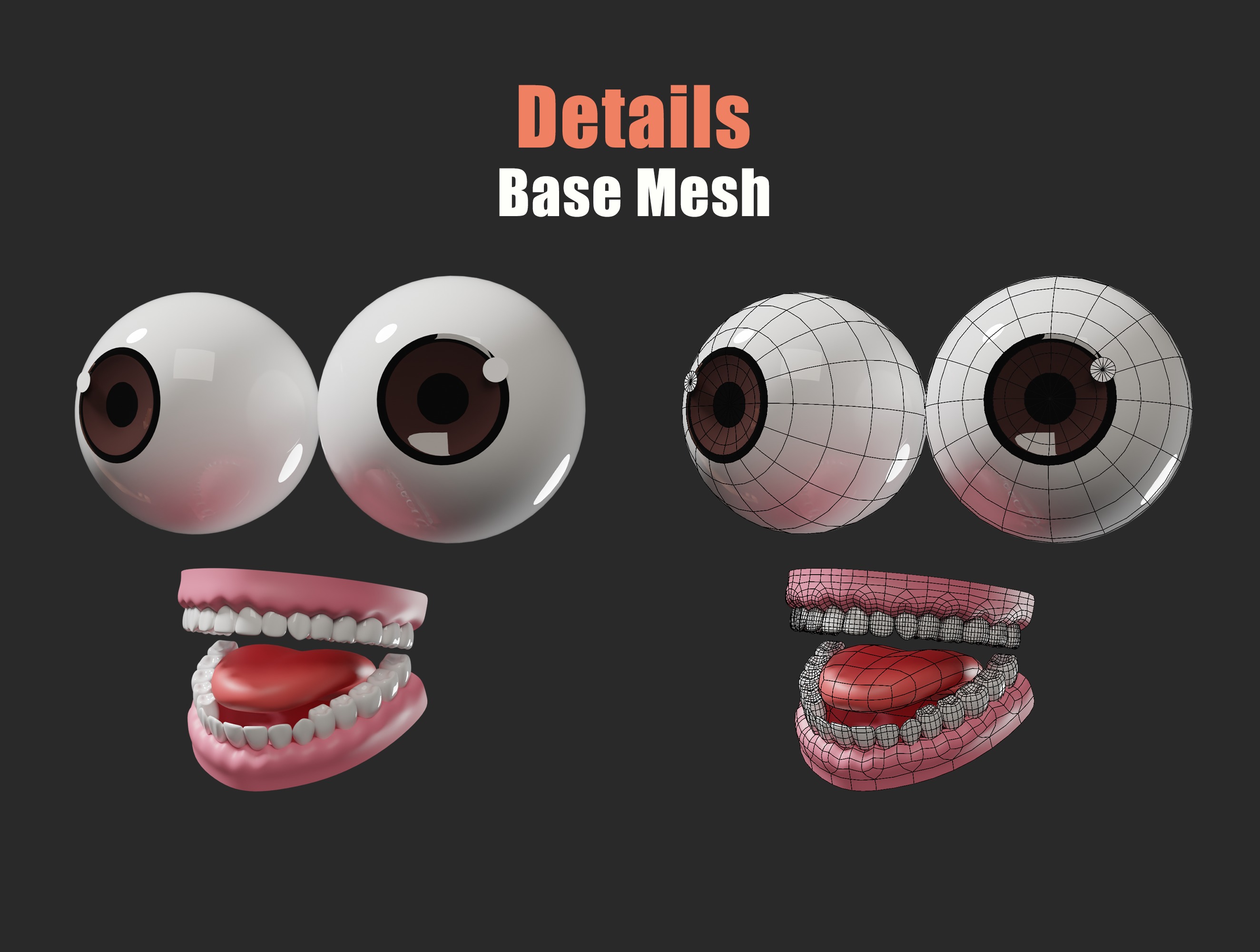 Lowpoly Stylized Character Base 3D model_11