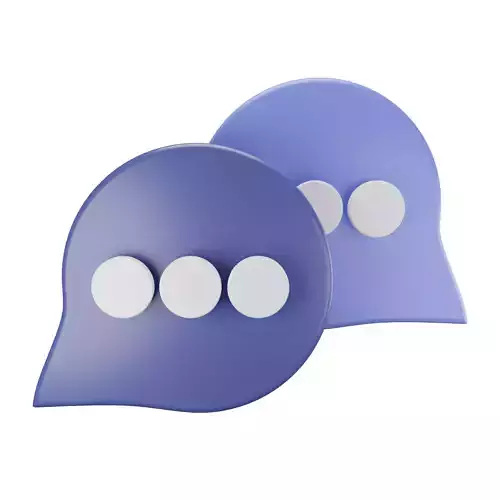 Communication Chat Bubble Low-poly 3D model
