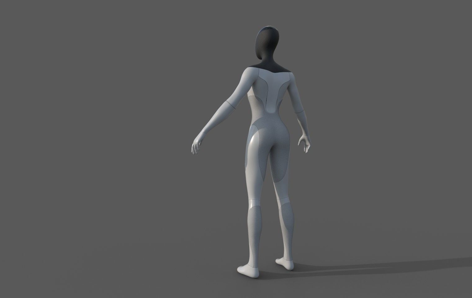 Tesla bot - female version concept Low-poly 3D model_3