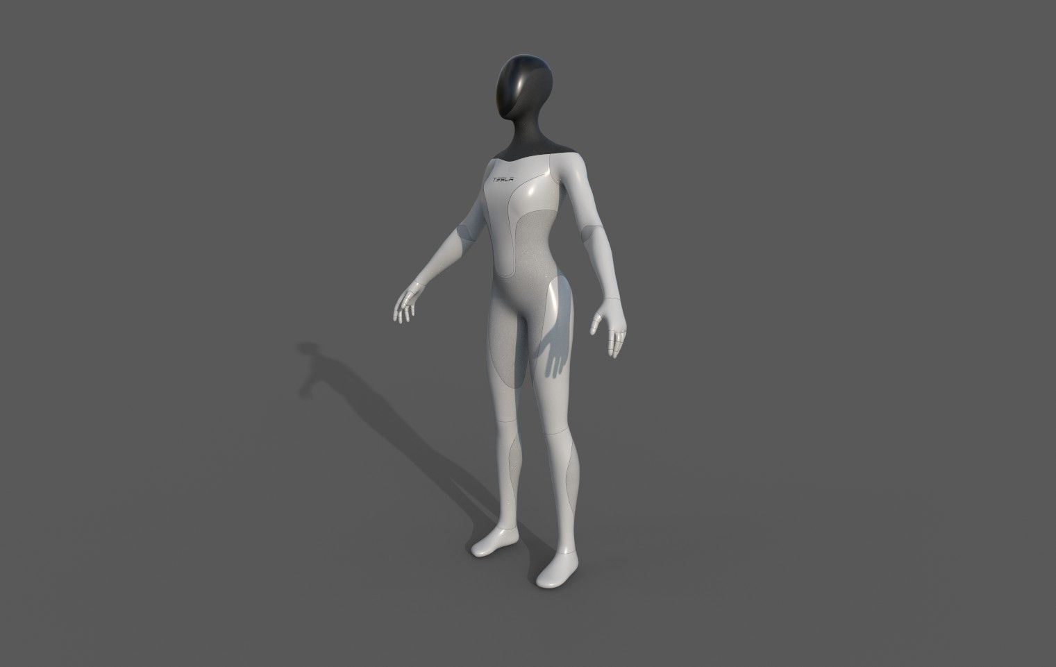 Tesla bot - female version concept Low-poly 3D model_5